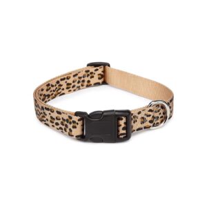 High Quality Nylon Cheetah Print Dog Collar 10 16 Inch Adjustable Snap Closure Necklace