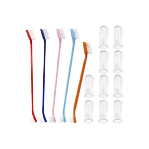 High-Quality Pet Toothbrush Set with 5 Colors and 10 Transparent Finger Toothbrushes