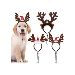 High Quality Plastic Reindeer Antlers Headbands for Dogs, 3 Pack Christmas Pet Costume