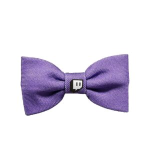 High-Quality Polyester Dog Bowtie with Glitch Pattern in Purple