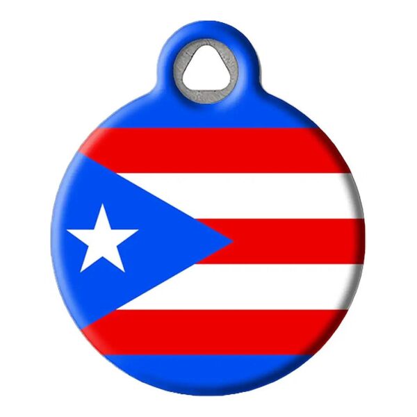 High-Quality Puerto Rican Flag Small Stainless Steel Pet ID Tag for Dogs and Cats