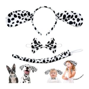 High Quality Soft Fabric Dalmatian Dog Costume Accessories Kit for Kids Halloween Party