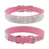 High-Quality Soft Leather Rhinestone Dog Collar with Sparkling Crystal Accents for Pets