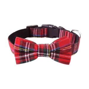 High-Quality Stitched Plaid Snowflake Dog Collar for Small Medium Large Pets