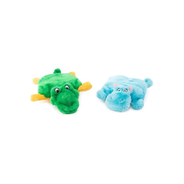 Hippo and Alligator Squeakie Pads for Playful Pups