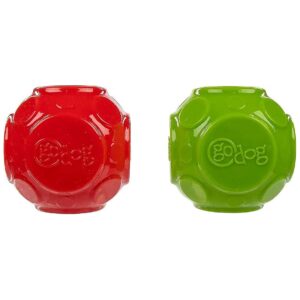 Holiday Collection Silent Squeak Ball Dog Toys with Green and Red Colors