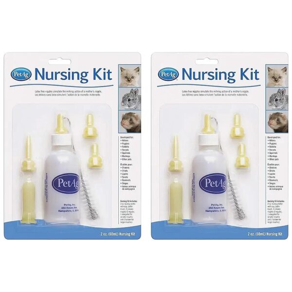 Holistic Pet Care Feeding Kit 2oz with 5 Nipples and Bottle Brush