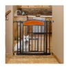 Home Decor Pet Gate with Cherry Wood Accents and Steel Frame