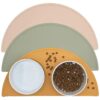 Honey-Colored Silicone Pet Food Mat for Pet Food and Treats