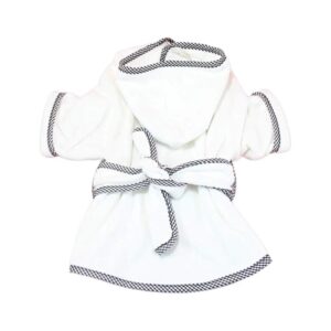 Hooded Dog Bathrobe with Waist Belt for Small to Medium Sized Dogs and Cats