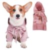 Hooded Dog Coat for Small Medium Dogs Pink Winter Wear Apparel