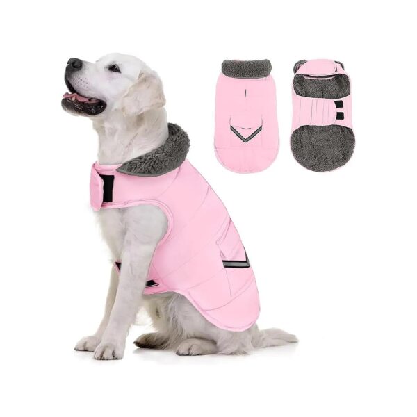 Hot Pink Fleece Lined Dog Coat with