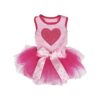 Hot Pink Heart Pattern Puppy Dog Dress For XXX-Large Dogs 32-40 Pounds