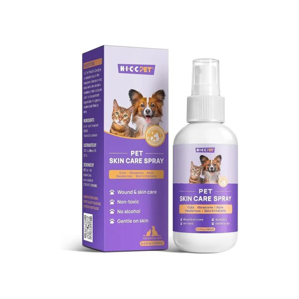 Hot Spot Itch Relief Spray for Cats and Dogs with Itchy Skin Allergy Rashes Wounds