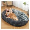 Human Dog Bed For Large Dogs And Adults Faux Fur Soft Blanket And Comfortable Design