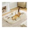 Human Dog Bed with Faux Fur Orthopedic Sofa and Egg Foam Support for Adults and Pets