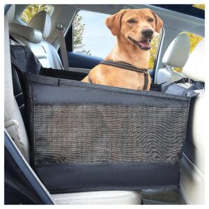 Hybrid Half and Full Seat Dog Car Seat for Large Pets with Reinforced Security