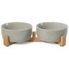 Hygienic Dog Water Bowl with Unique Paw Print Design - Ceramic Material and Easy Cleaning