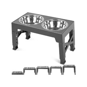 Hygienic Elevated Dog Food Bowl with 5 Height Options