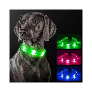 Hyper-Visible LED Dog Collar with Adjustable Length and Switchable Glow Modes for Pets