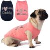 I Love My Mommy Daddy Dog Shirts 2 Pack Marine Blue Pink Medium Size Sleeveless