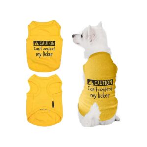 I Work Out Funny Licker Dog Shirts Caution Can't Control My Licker Fitness Pet Wear