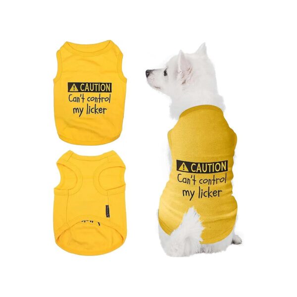 I Work Out Funny Licker Dog Shirts Caution Can't Control My Licker Fitness Pet Wear