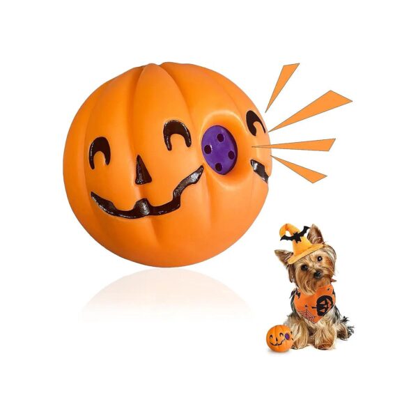 IQ Training Pumpkin Wobble Giggle Ball for Small Dogs Teeth Cleaning Herding Toy