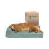 Iceberg Green Dog Bed with Cooling Gel and Removable Bolsters for Big Dogs