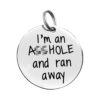 I'm Ran Away Funny Dog Tag Stainless Steel ID Tag for Cats Dogs