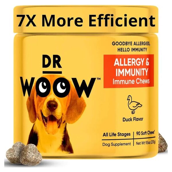 Immune Support and Allergy Relief Supplement with Prebiotic and Probiotic Blend for Dogs