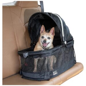 In-Car Carrier and Car Seat for Small Pets with Push Button Entry