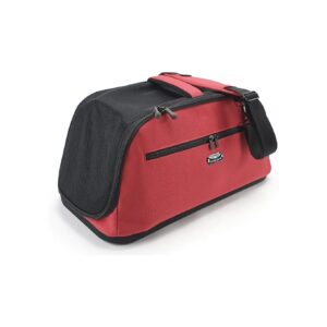 In-Flight Pet Bed Carrier with Padded Shoulder Strap and Easy Access Design in Red