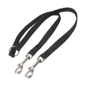 Inch Black Nylon Two Dog Leash Medium 5/8 Wide Size