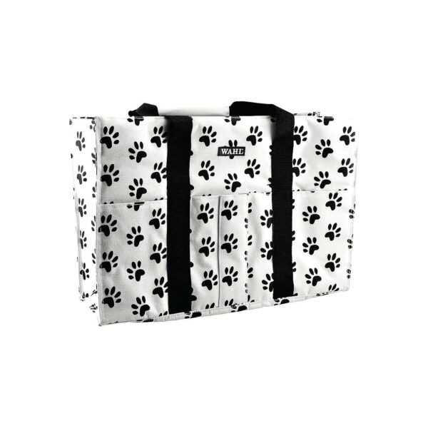 Inch Black and White Paw Print Tote Bag for Pet Care Essentials