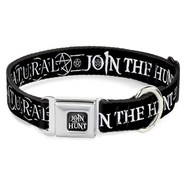 Inch Polyester Dog Collar with Seatbelt Buckle Supernatural Join the Hunt Icons