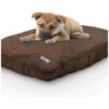 Inch Waterproof Dog Mattress Cover Dark Brown Fleece Bed Protector