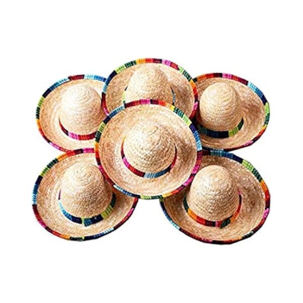 Inch Woven Straw Mini Sombrero Hats for Child Animal Dogs Cats Brown