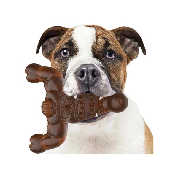 Indestructible Bacon Flavored Dog Bone Chew Toy for Aggressive Chewers