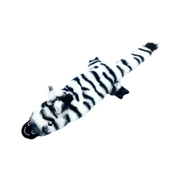 Indestructible Zebra Plush Chew Toy for Aggressive Chewers and Teething Dogs