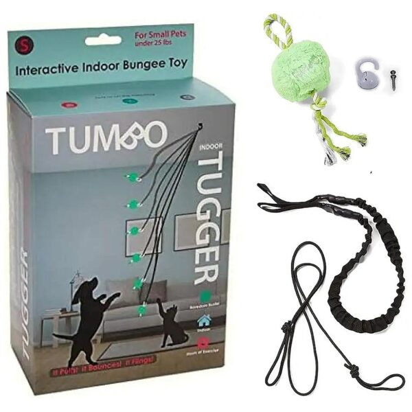 Indoor Ceiling Hanging Bungee Rope Tug Toy for Small Dogs Under 25 lbs