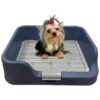 Indoor Dog Potty Solution with Blue Tray and Protection Walls for Easy Cleaning