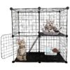 Indoor Metal Cat Cage with 2 Doors and Detachable Ramp for Large Exercise Space