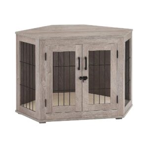 Indoor Pet Crate with Storage End Table and Cushion for Small to Medium Dogs