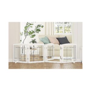 Indoor Pet Gate for Wider Spaces and Pet Safety with Support Feet