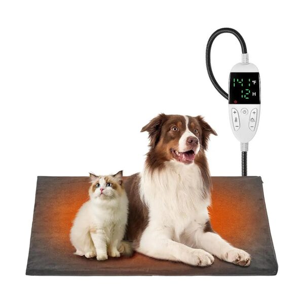 Indoor Pet Heating Pad with 1-12 Hour Timer and Always-On Option for Customized Comfort