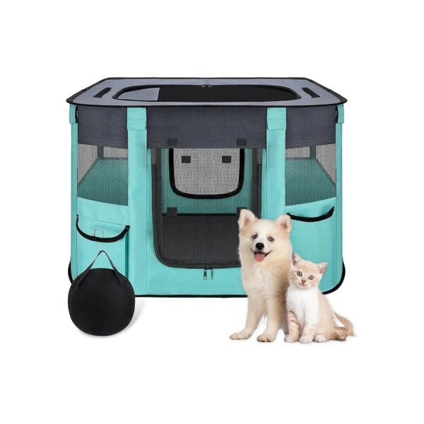 Indoor Pet Playpen for Small Animals, Breathable Mesh Panels, Durable Construction