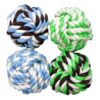 Indoor and Outdoor Play Medium Breed Dog Rope Ball Toys with Soft Cotton Rope for Chewing