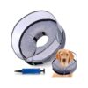 Inflatable Cone Collar for Large Dogs After Surgery with Adjustable Neck and Soft Shield