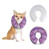 Inflatable Dog Collar with Soft Minky Covers for Small Med Large Breeds Surgery Recovery